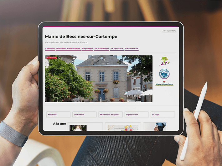 site web sur tablette