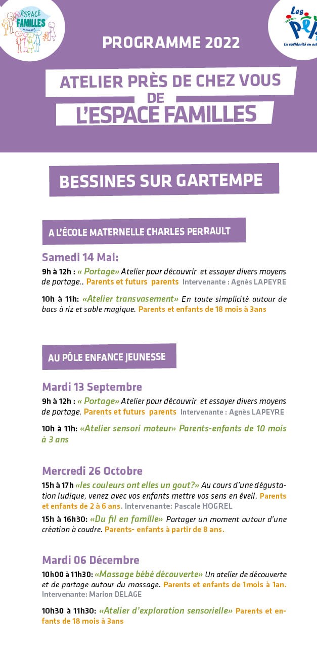 Programme activités PEP87 Bessines