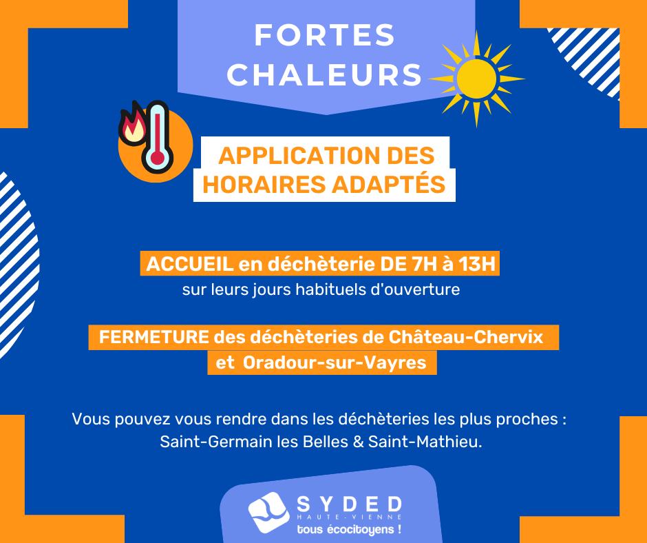 horaires fortes chaleurs déchèteries