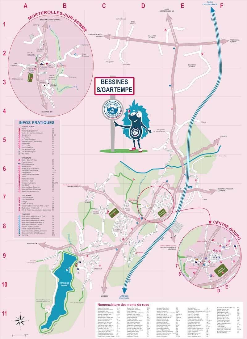 Plan de Bessines-sur-Gartempe