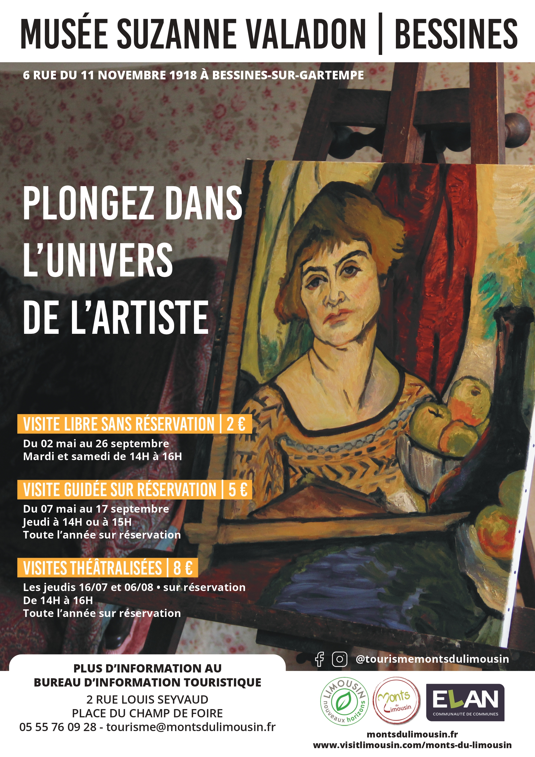 affiche horaires espace valadon